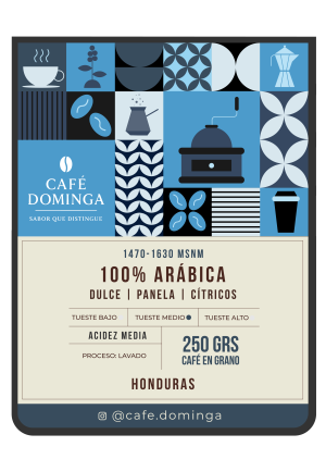 DOMIGA-GRANO-01 Café en Grano Honduras 250 g – 100% Arábico