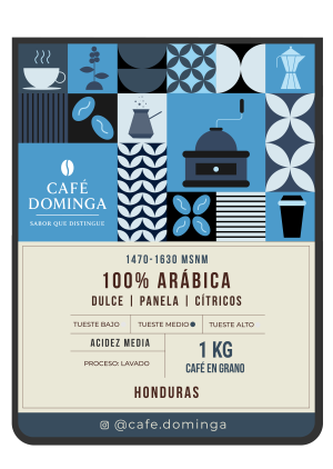 DOMIGA-GRANO-01_1KG Café en Grano Honduras 1 Kg – 100% Arábico