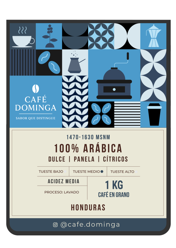 DOMIGA-GRANO-01_1KG Café en Grano Honduras 1 Kg – 100% Arábico
